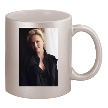 Charlize Theron 11oz Metallic Silver Mug