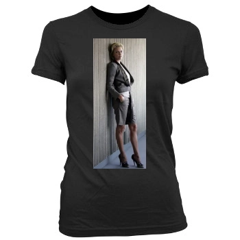 Charlize Theron Women's Junior Cut Crewneck T-Shirt