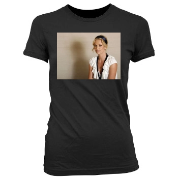 Charlize Theron Women's Junior Cut Crewneck T-Shirt