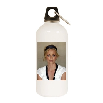 Charlize Theron White Water Bottle With Carabiner