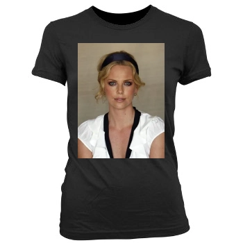 Charlize Theron Women's Junior Cut Crewneck T-Shirt