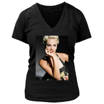 Charlize Theron Women's Deep V-Neck TShirt