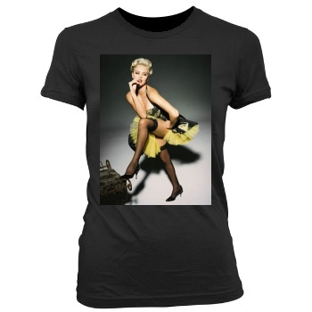 Charlize Theron Women's Junior Cut Crewneck T-Shirt