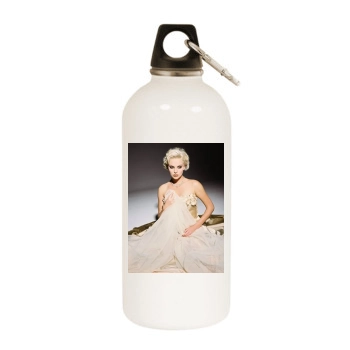 Charlize Theron White Water Bottle With Carabiner