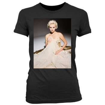 Charlize Theron Women's Junior Cut Crewneck T-Shirt