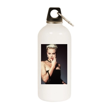 Charlize Theron White Water Bottle With Carabiner