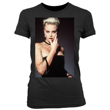 Charlize Theron Women's Junior Cut Crewneck T-Shirt