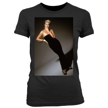 Charlize Theron Women's Junior Cut Crewneck T-Shirt