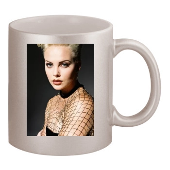 Charlize Theron 11oz Metallic Silver Mug