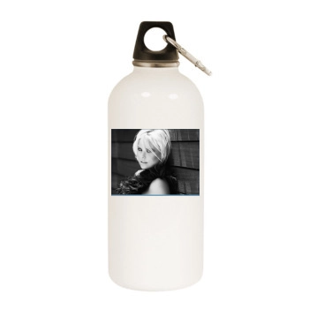 Charlize Theron White Water Bottle With Carabiner