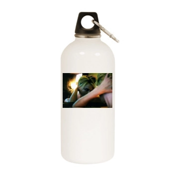 Charlize Theron White Water Bottle With Carabiner