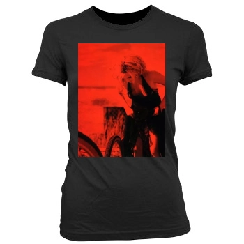 Charlize Theron Women's Junior Cut Crewneck T-Shirt