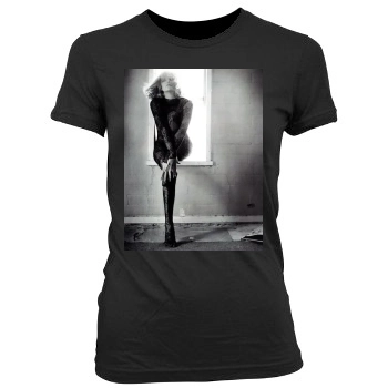 Charlize Theron Women's Junior Cut Crewneck T-Shirt