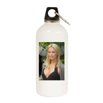 Charlize Theron White Water Bottle With Carabiner