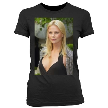 Charlize Theron Women's Junior Cut Crewneck T-Shirt