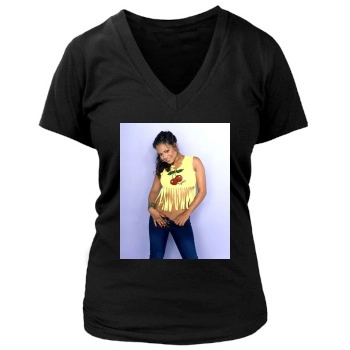 Christina Milian Women's Deep V-Neck TShirt