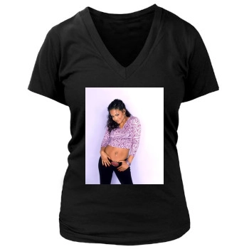 Christina Milian Women's Deep V-Neck TShirt