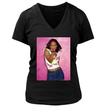 Christina Milian Women's Deep V-Neck TShirt