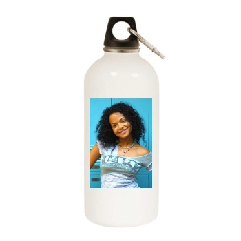 Christina Milian White Water Bottle With Carabiner