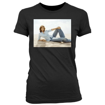 Cindy Crawford Women's Junior Cut Crewneck T-Shirt