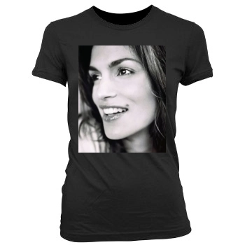 Cindy Crawford Women's Junior Cut Crewneck T-Shirt