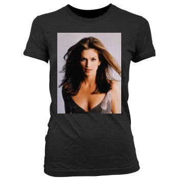 Cindy Crawford Women's Junior Cut Crewneck T-Shirt