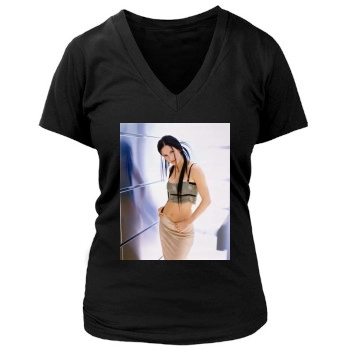 Courteney Cox Women's Deep V-Neck TShirt