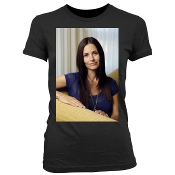 Courteney Cox Women's Junior Cut Crewneck T-Shirt