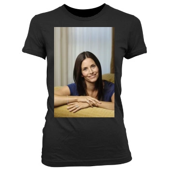 Courteney Cox Women's Junior Cut Crewneck T-Shirt