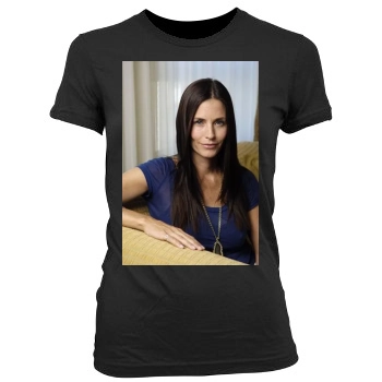 Courteney Cox Women's Junior Cut Crewneck T-Shirt