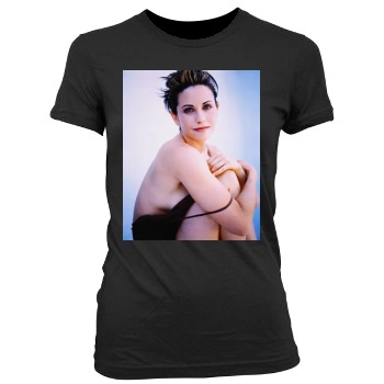 Courteney Cox Women's Junior Cut Crewneck T-Shirt