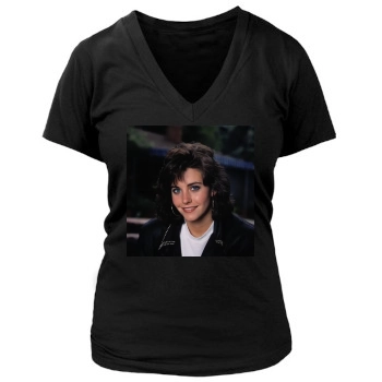 Courteney Cox Women's Deep V-Neck TShirt