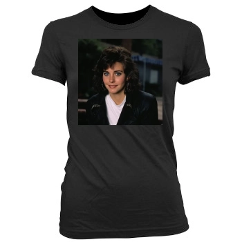 Courteney Cox Women's Junior Cut Crewneck T-Shirt