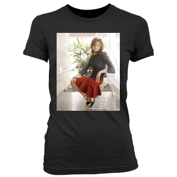 Emily Deschanel Women's Junior Cut Crewneck T-Shirt