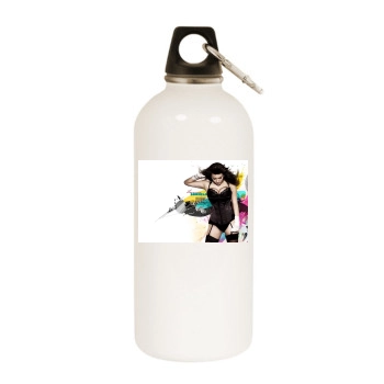 Francoise Boufhal White Water Bottle With Carabiner
