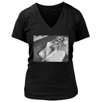 Edita Vilkeviciute Women's Deep V-Neck TShirt