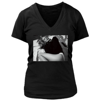 Edita Vilkeviciute Women's Deep V-Neck TShirt