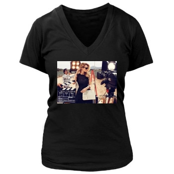 Edita Vilkeviciute Women's Deep V-Neck TShirt