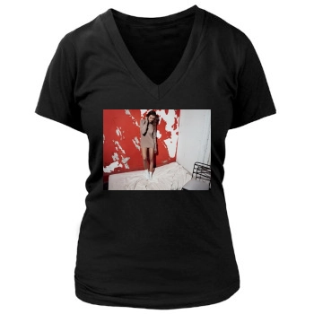 Edita Vilkeviciute Women's Deep V-Neck TShirt