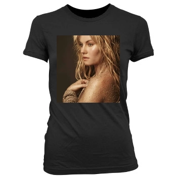 Elisha Cuthbert Women's Junior Cut Crewneck T-Shirt