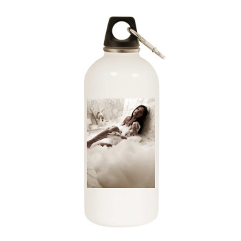 Emanuela de Paula White Water Bottle With Carabiner