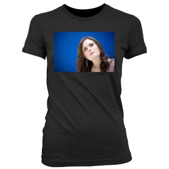 Emily Deschanel Women's Junior Cut Crewneck T-Shirt