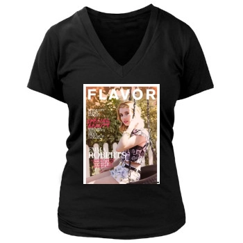 Emma Roberts Women's Deep V-Neck TShirt