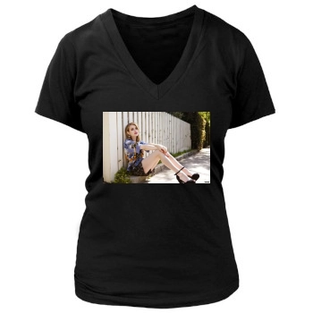 Emma Roberts Women's Deep V-Neck TShirt