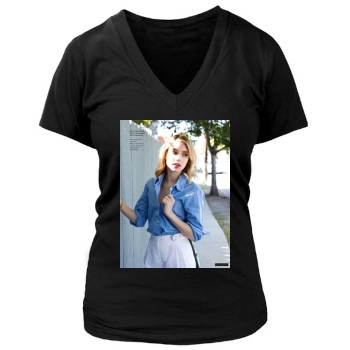 Emma Roberts Women's Deep V-Neck TShirt