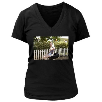 Emma Roberts Women's Deep V-Neck TShirt