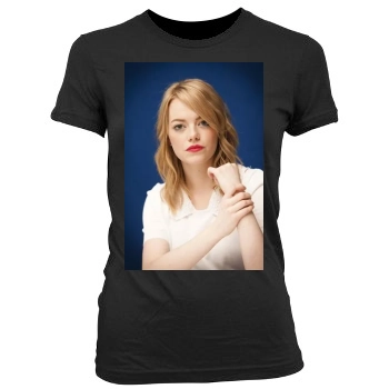Emma Stone Women's Junior Cut Crewneck T-Shirt