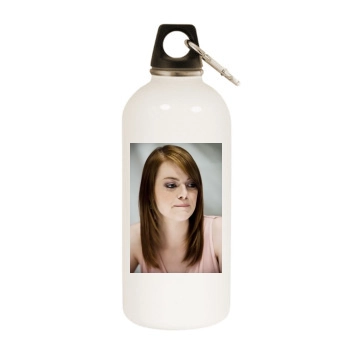 Emma Stone White Water Bottle With Carabiner