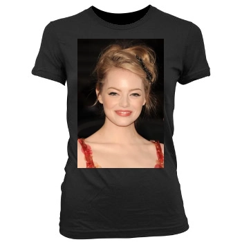 Emma Stone Women's Junior Cut Crewneck T-Shirt