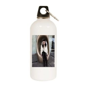 Eva Green White Water Bottle With Carabiner